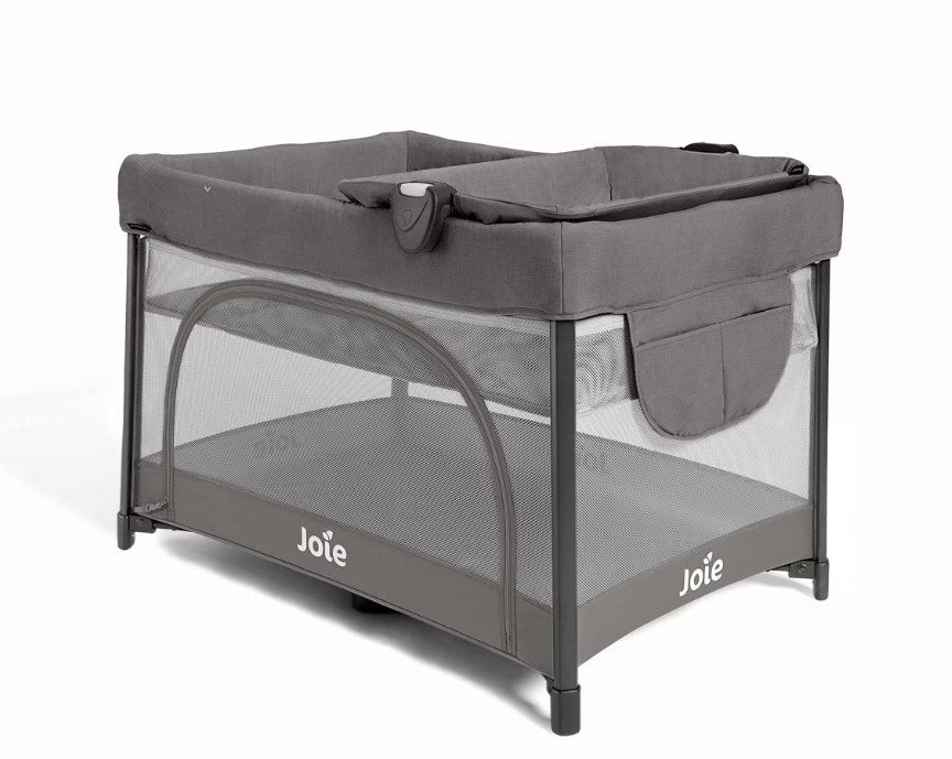 Shop Joie Sesame LX One-Hand Fold Playard with Bassinet & Folding Changer, Thunder at GoodBuy Gear