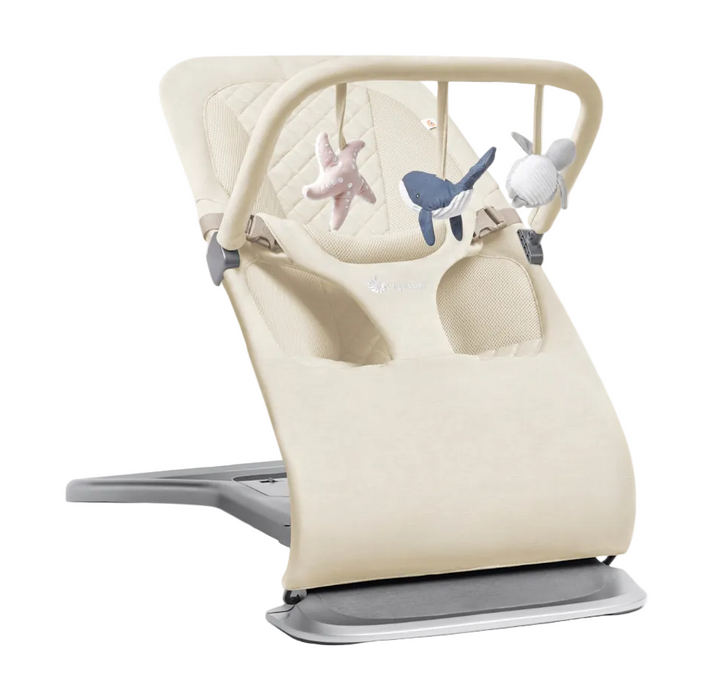 Shop Ergobaby Evolve 3-in-1 Bouncer, Cream, Ocean wonders toy bar handle at GoodBuy Gear