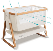 Shop Tutti Bambini CoZee Air Bedside Bassinet, Scandinavian Walnut & Ecru at GoodBuy Gear