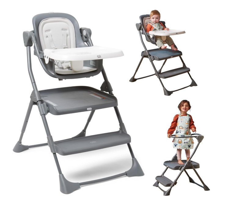 Shop The First Years Happy Heights High Chair & Toddler Tower, Grey at GoodBuy Gear