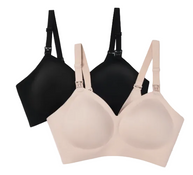 Shop Momcozy Ultra Soft & Omni Maternity Nursing Bra (2 Pack), Medium, Beige/Black at GoodBuy Gear