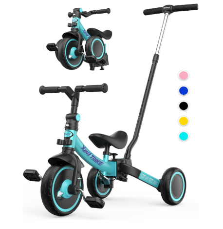 Shop BesRey 7-in-1 Toddler Bike with Parent Steering Push Handle, Blue at GoodBuy Gear