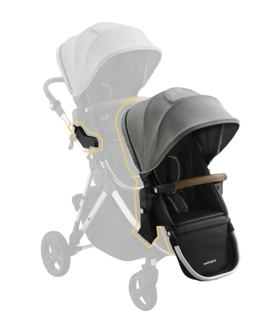 Shop Mockingbird 2nd Seat Kit 3.0, Heather Grey, Silver with Penny Leather at GoodBuy Gear