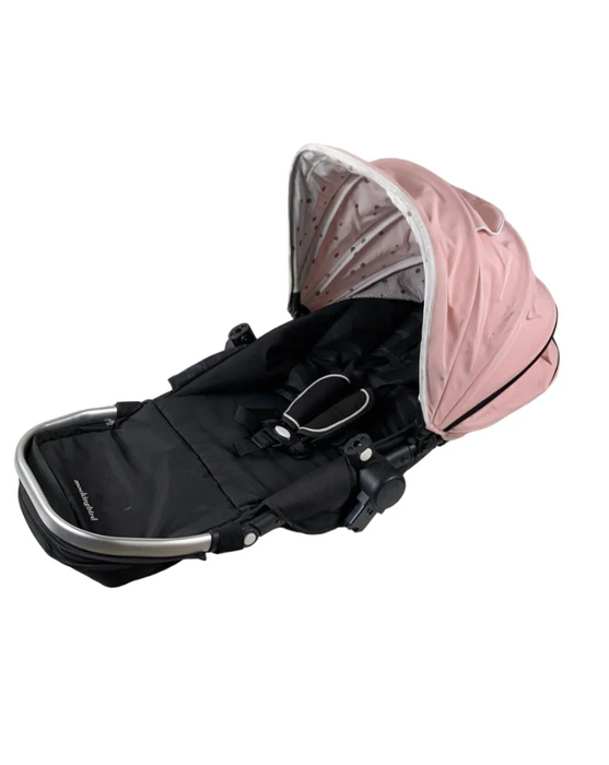 Shop Mockingbird 2nd Seat Kit with Extendable Canopy, Bloom, Watercolor Drops, Silver With Black Leather at GoodBuy Gear