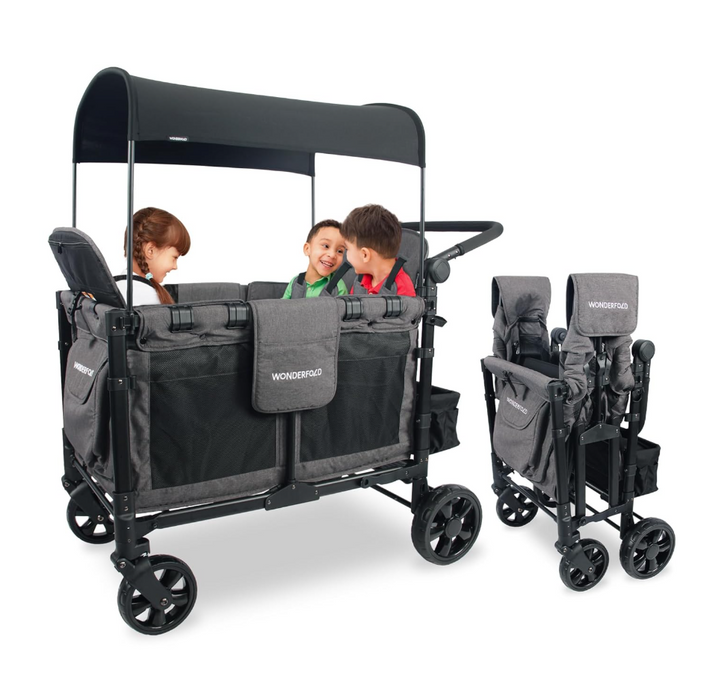 Wonderfold W4 Elite Stroller Wagon, 2024, Charcoal Gray