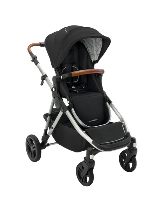 Mockingbird Single to Double 2.0 Stroller, Black, Windowpane, Silver With Penny Leather, 2025