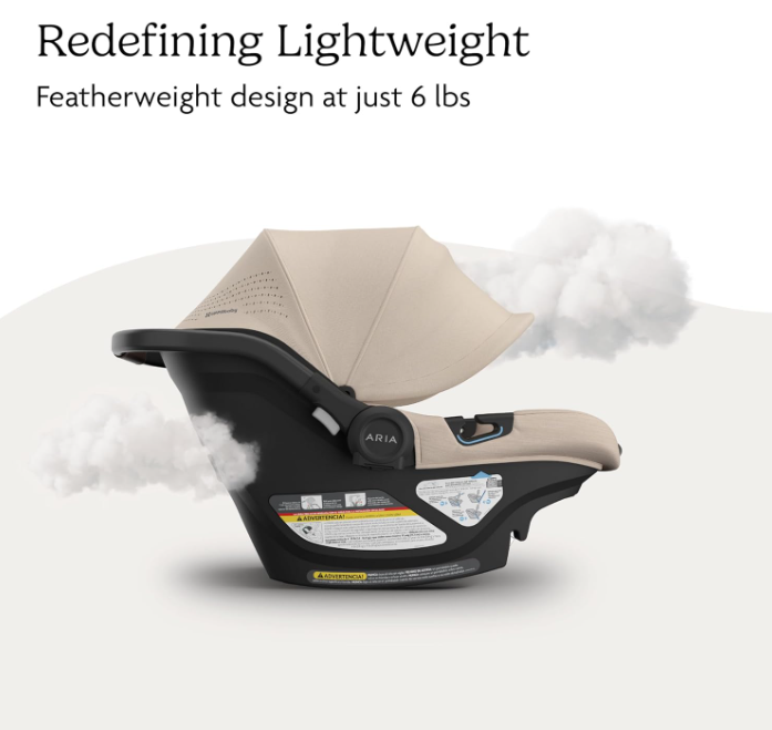 UPPAbaby Aria V2 Infant Car Seat, 2025, Declan (Oat Mélange/Chestnut Leather)