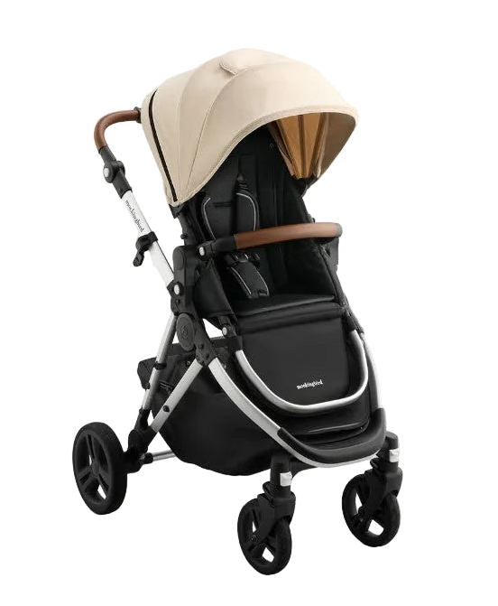 Mockingbird Single to Double 3.0 Stroller, 2026, Oat, Silver with Penny Leather