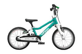 Shop Woom GO 3 Bike "16, Base Model, Metallic turquoise at GoodBuy Gear