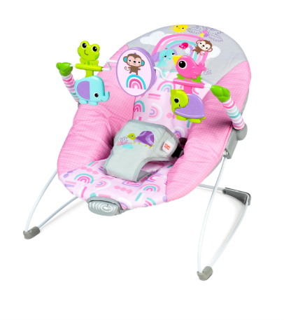 Shop Bright Starts Vibrating Bouncer, Pink Paradise at GoodBuy Gear
