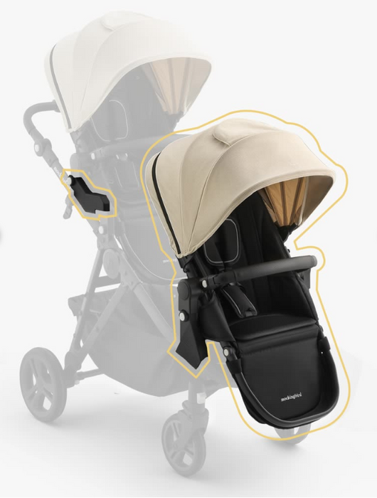 Shop Mockingbird 2nd Seat Kit 3.0, Charcoal with Black Leather, Oatmeal Solid at GoodBuy Gear