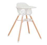 Shop Lalo High Chair with Infant Kit, Coconut, Grey Multi, Natural Wood at GoodBuy Gear