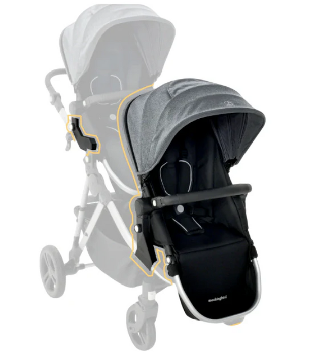 Shop Mockingbird 2nd Seat Kit 2.0, Heather grey, Silver With Black Leather, Solid Grey at GoodBuy Gear