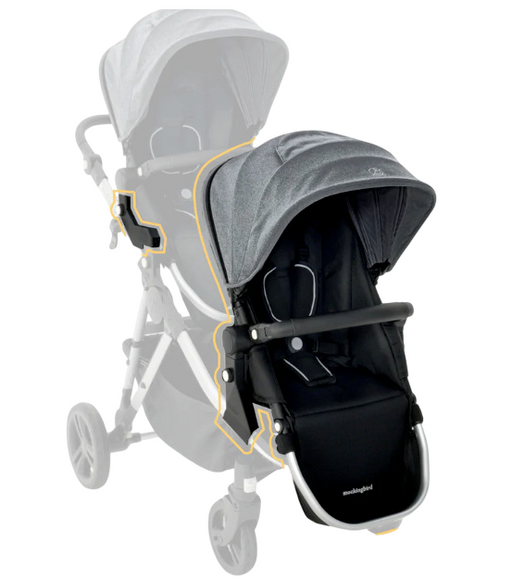 Shop Mockingbird 2nd Seat Kit 2.0, Heather grey, Silver With Black Leather, Solid Grey at GoodBuy Gear