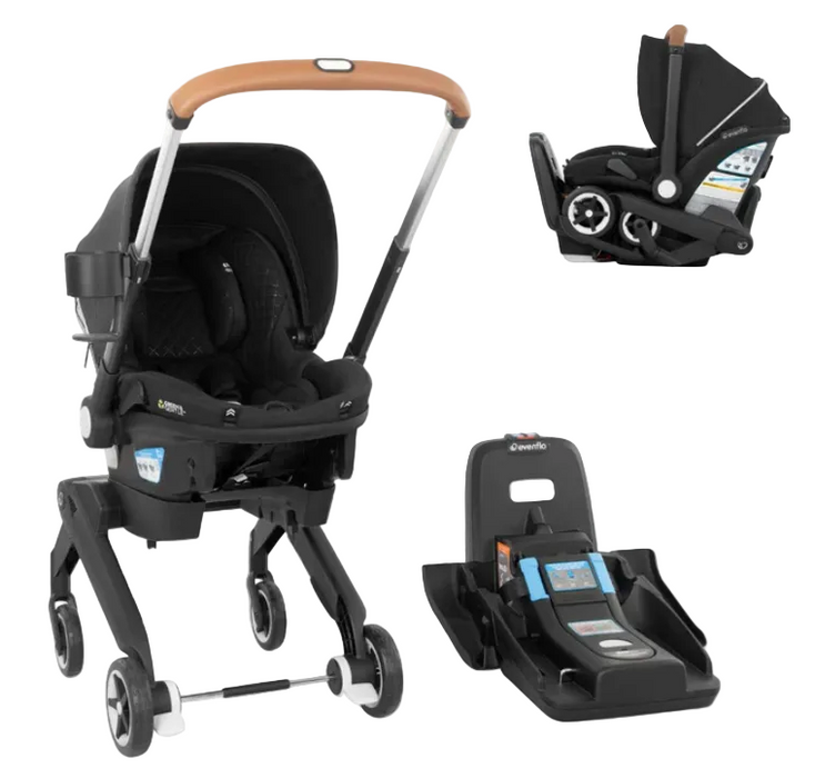 Shop Evenflo Shyft Dual Ride Infant Car Seat Stroller Combo, 2025, Jasper, with Carryall Storage and Green & Gentle Fabric at GoodBuy Gear