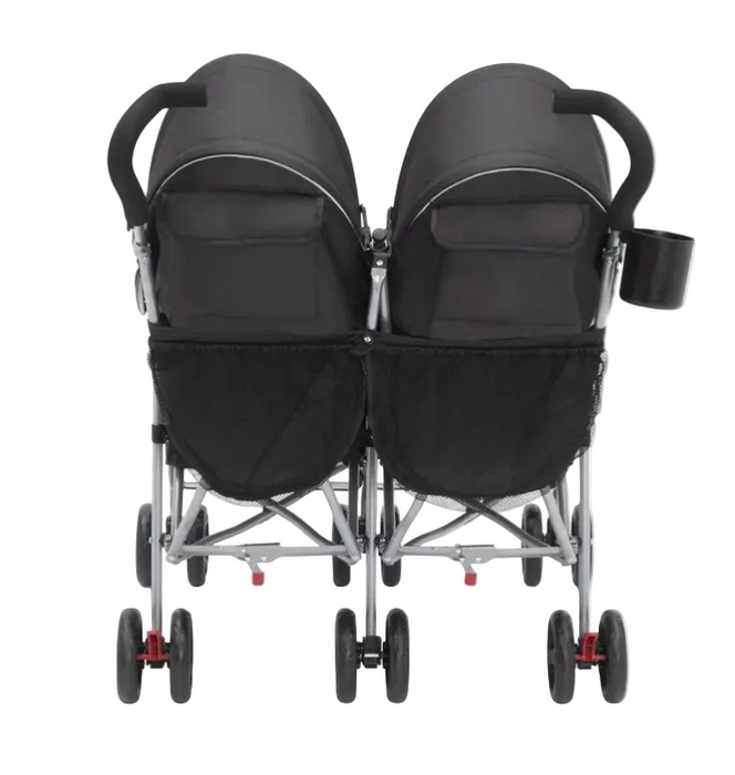 Shop Delta Children LX Side by Side Tandem Umbrella Stroller, 2025, Grey & Red at GoodBuy Gear