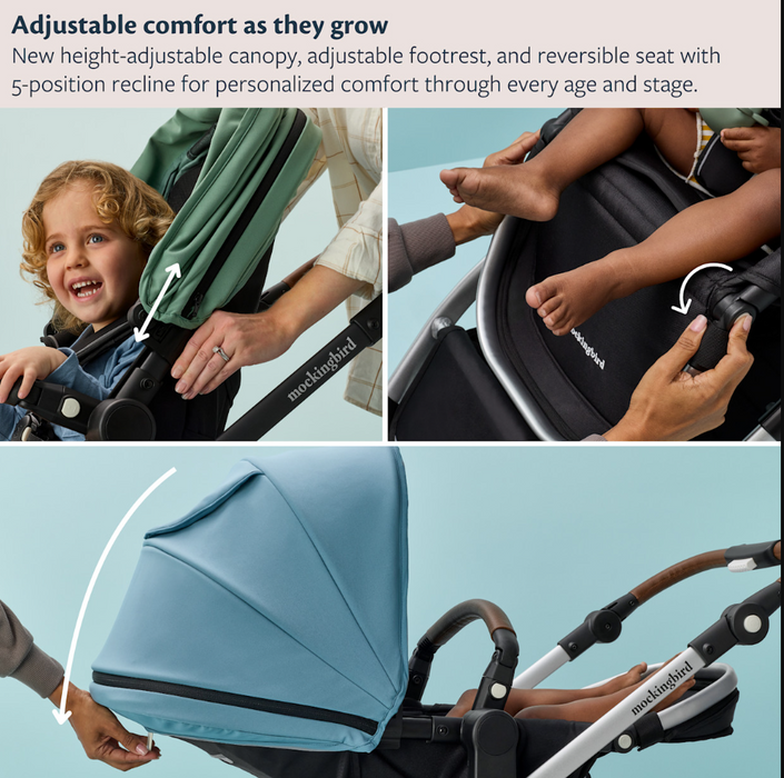 Shop Mockingbird Single 3.0 Stroller, 2026, Charcoal with Penny Leather, Solid Black at GoodBuy Gear