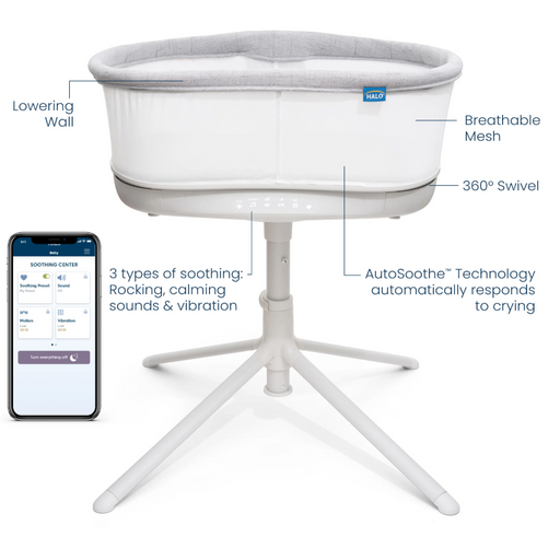 Shop Halo BassiNest Connected Swivel Sleeper 3.0, Warm Grey at GoodBuy Gear