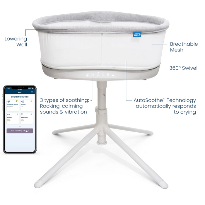 Shop Halo BassiNest Connected Swivel Sleeper 3.0, Warm Grey at GoodBuy Gear