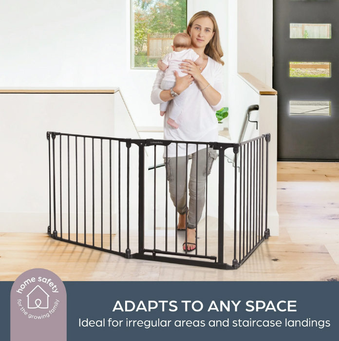 Dreambaby Discovery Metal Baby Gate 76.5" Extra Wide 3 Panel, Black