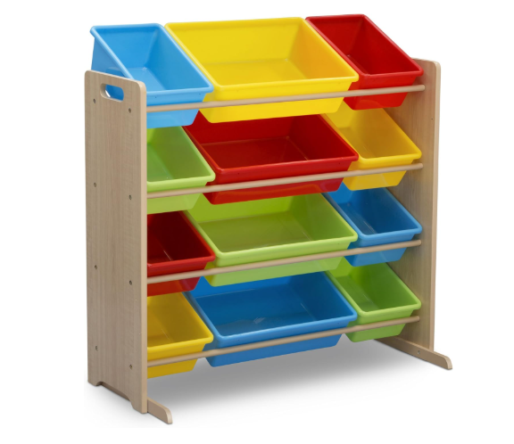 Shop Delta Children Deluxe Design & Store Set with 12 Plastic Bins, Natural Wood/Primary Color at GoodBuy Gear