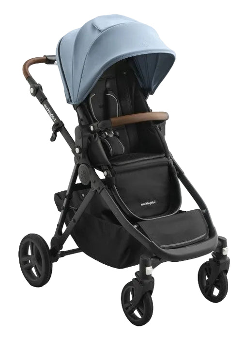 Shop Mockingbird Single to Double 3.0 Stroller, 2025, Charcoal with Penny Leather, Stone Blue at GoodBuy Gear