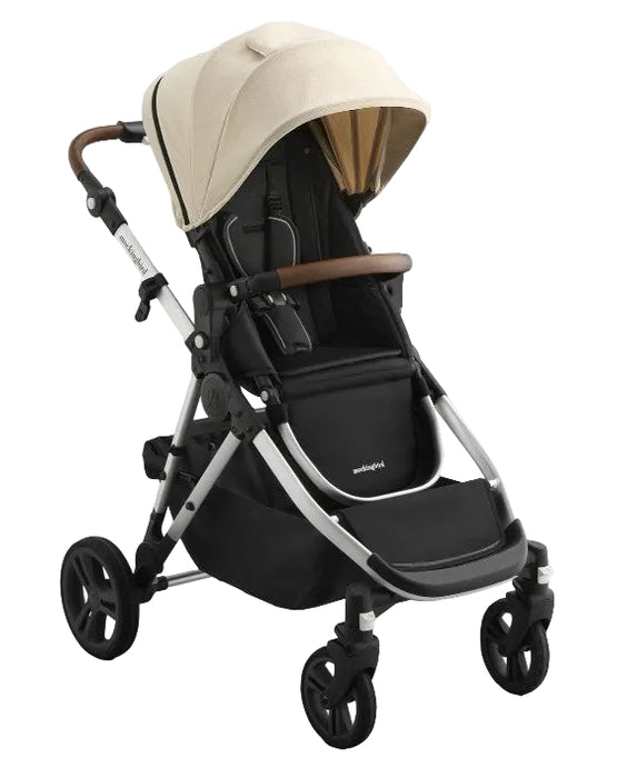 Mockingbird Single to Double 3.0 Stroller, 2025, Silver with Penny Leather, Oat