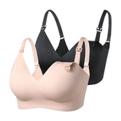 Shop Momcozy Ultra Soft & Omni Maternity Nursing Bra (2 Pack), Beige/Black, Small at GoodBuy Gear