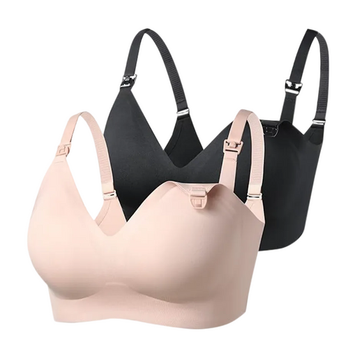 Shop Momcozy Ultra Soft & Omni Maternity Nursing Bra (2 Pack), Beige/Black, Small at GoodBuy Gear
