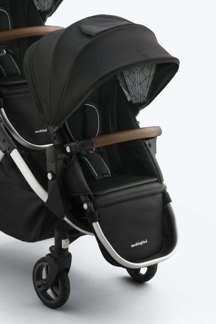 Mockingbird 2nd Seat Kit 3.0, Black Windowpane, Silver with Penny Leather