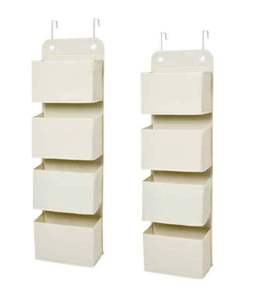 Sprucely Over the Door Storage Organizer 2 Pack, Oat