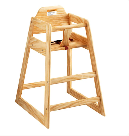 Lancaster Table & Seating Restaurant Wood High Chair, Natural, Unassembled
