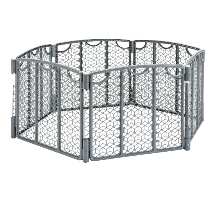 Evenflo Versatile Play Space Adjustable Play Area, 6 Panel, Cool Gray