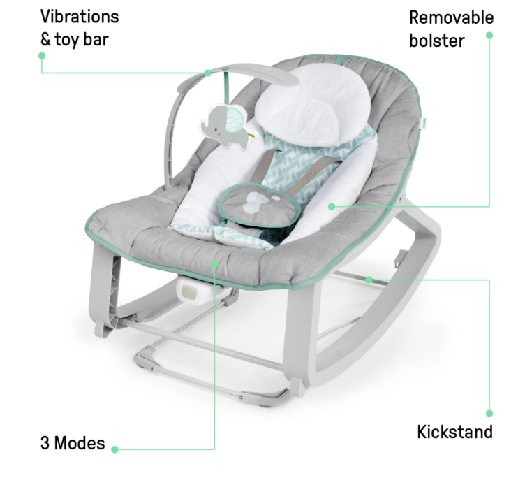 Ingenuity Keep Cozy 3-in-1 Grow With Me Bouncer & Rocker, Weaver