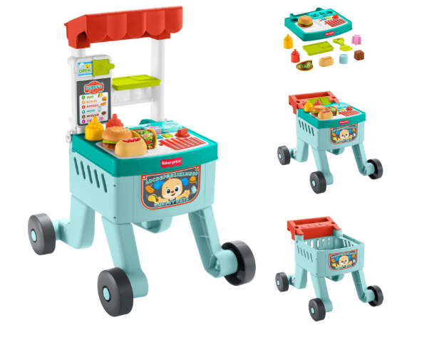 Fisher Price Laugh & Learn 4-in-1 Snack Cart Walker, 6m+