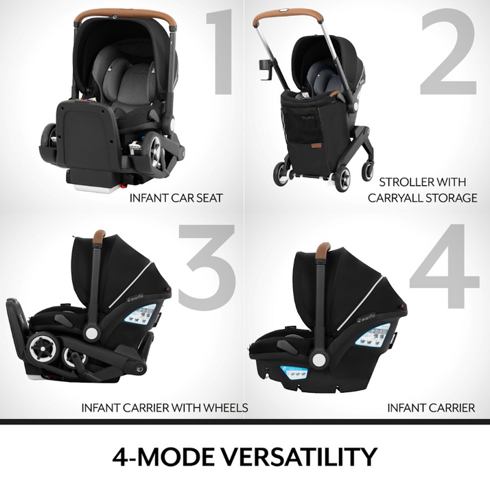 Evenflo Shyft Dual Ride Infant Car Seat Stroller Combo, 2025, Jasper, with Carryall Storage and Green & Gentle Fabric
