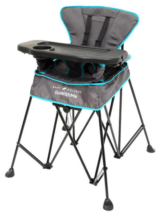 Baby Delight Go With Me Uplift Deluxe Portable High Chair, Teal & Grey