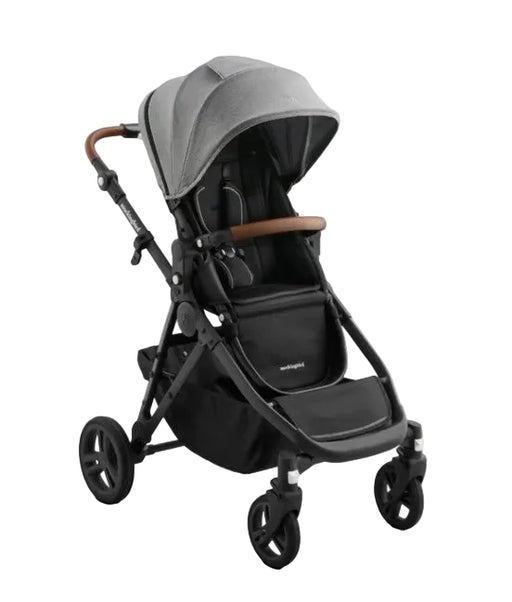 Shop Mockingbird Single to Double 3.0 Stroller, 2025, Charcoal with Penny Leather, Heather Grey at GoodBuy Gear