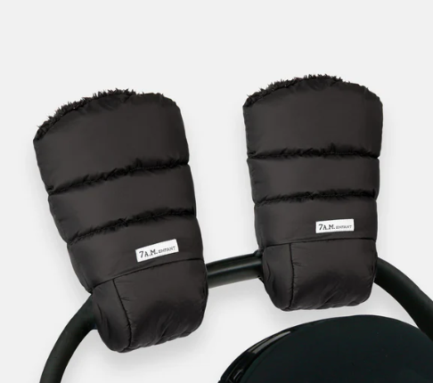 7 A.M. Enfant WarmMuffs, Black Plush