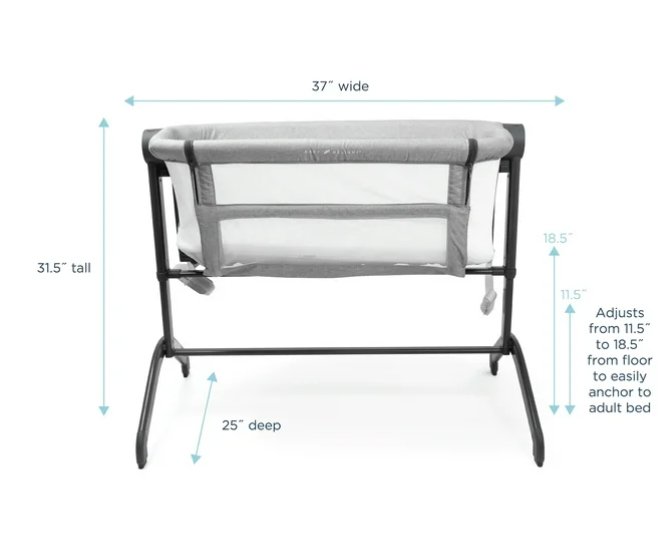 Baby Delight Beside Me Wink Bassinet & Bedside Sleeper, Pebble Grey