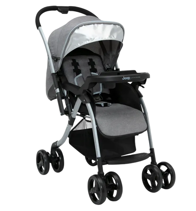 Delta Children Unlimited Jeep Stroller with Reversible Handle, 2024, Grey Tweed