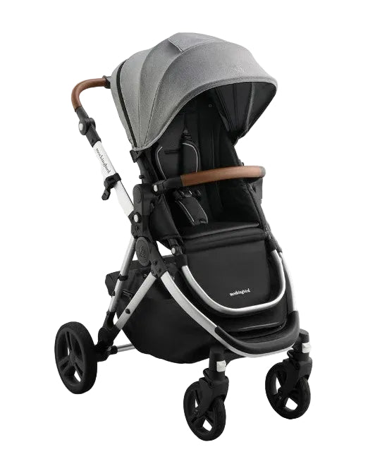 Mockingbird Single 3.0 Stroller, 2025, Silver with Penny Leather, Heather Grey