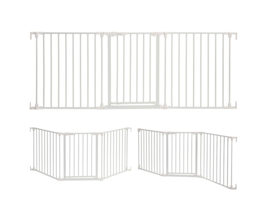 Dreambaby Discovery Metal Baby Gate 76.5" Extra Wide 3 Panel, White