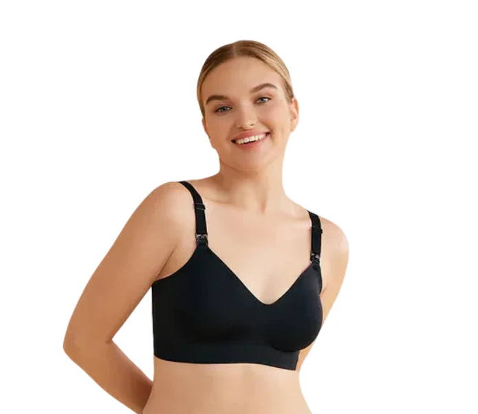 Momcozy SMOOTH- Ultra Soft Omni Maternity Nursing Bra, Black, XLarge