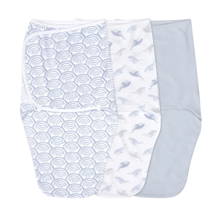 Aden + Anais Essentials Easy Wrap Swaddle (3 Pack), Small (0-3 Months), At Sea