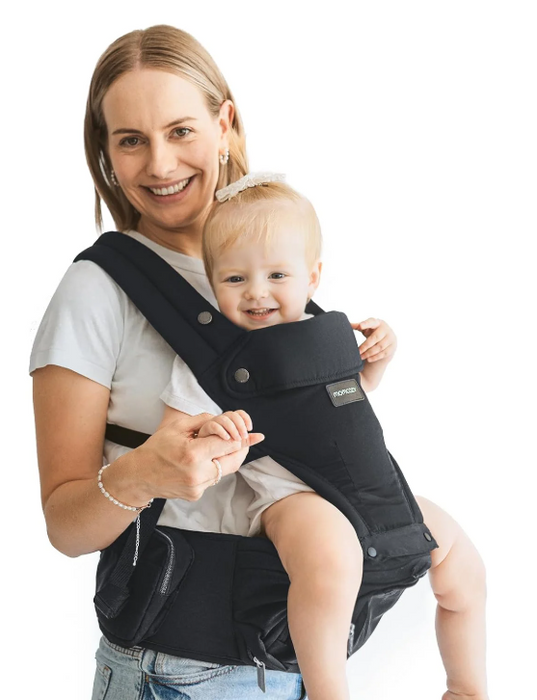 Momcozy 2-in-1 Baby Carrier with Hip Seat, Black
