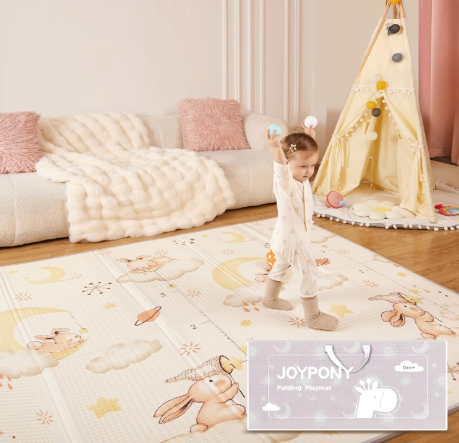 Joypony Foldable Baby Play Mat, Rabbit, 59x71