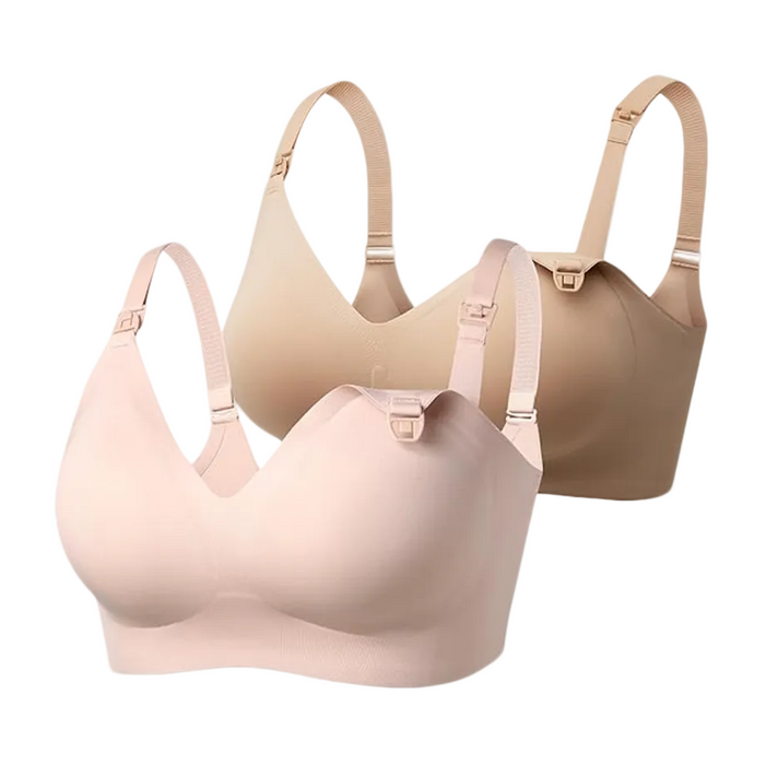 Momcozy Ultra Soft & Omni Maternity Nursing Bra (2 Pack), Medium, Oyster Pink/Maple Sugar