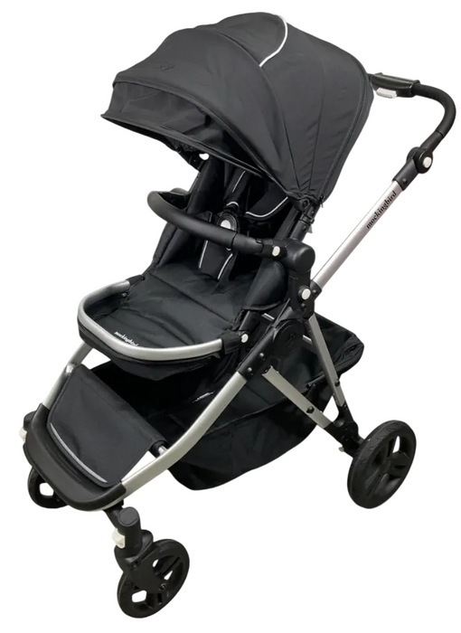 Mockingbird Single to Double 2.0 Stroller, 2025, Black, Silver With Black Leather, Windowpane