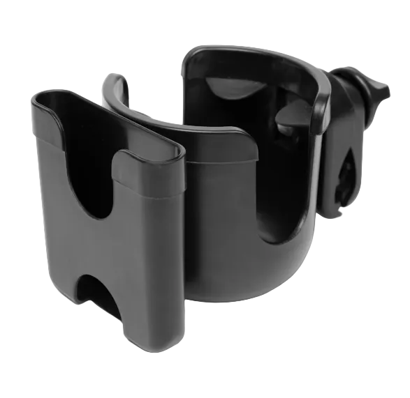 Sprucely Stroller Cup Holder with Phone Holder, Black